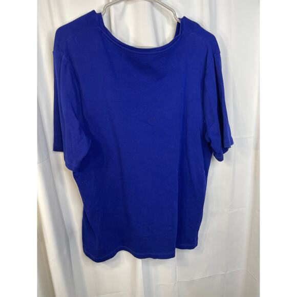 Chico's Tee shirt T blouse top women's 16 blue bright half sleeve soft comfy - Picture 8 of 12